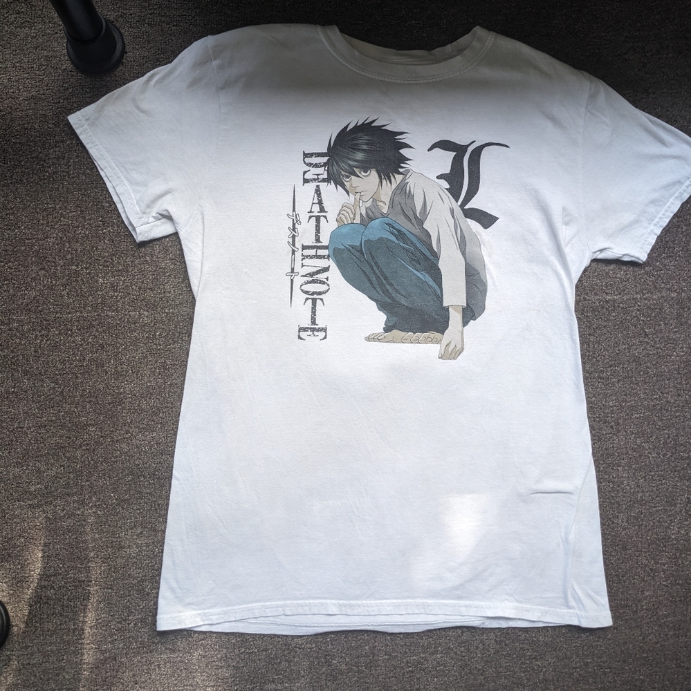 Medium L Death Note White T-Shirt Hot Topic